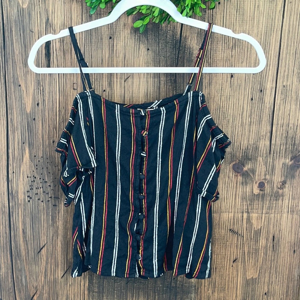 Billabong Off Shoulder Striped Top